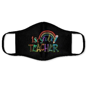 Discover Leopard 1st Grade Teacher Rainbow Face Masks