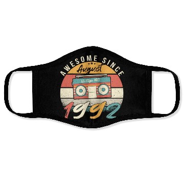 Discover 1992 August 30th Year Of Life Face Masks