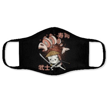 Discover Funny Retro Sushi Samurai Sushi Warrior Ninja Move Face Masks