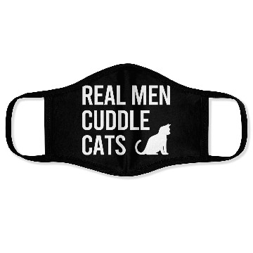 Discover Real Men Cuddle Cats Cat daddy Men Funny Face Masks