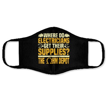 Discover Electrician Electrical Engineer Lineman Face Masks