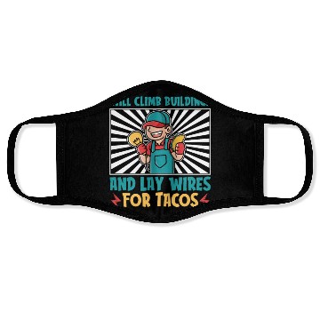 Discover Electrician Electrical Engineer Lineman Face Masks