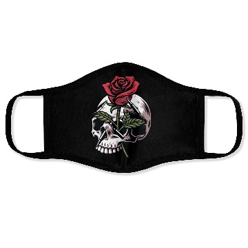 Discover Bullets and Skull Roses Aesthetic Dripping Pattern Face Masks