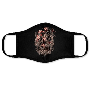 Discover Bullets and Skull Roses Aesthetic Dripping Pattern Face Masks