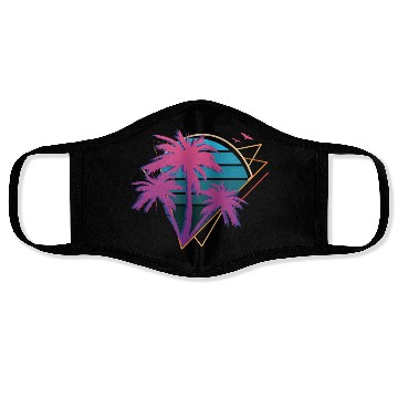 Discover Neon Palm Trees Face Masks