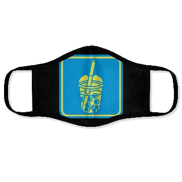 Discover Sign bubble tea button Face Masks