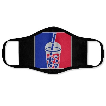 Discover Red blue bubble tea Face Masks