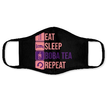 Discover Eat Sleep Boba Tea Face Masks