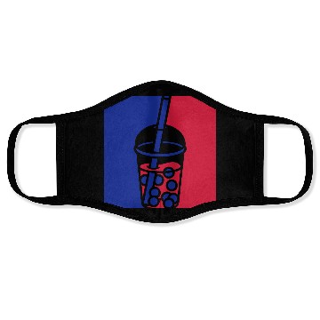 Discover Blue red bubble tea Face Masks