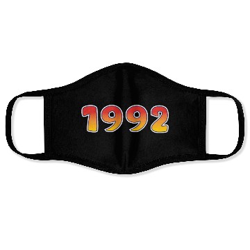 Discover Year 1992 In Orange - Yellow Design Face Masks