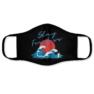 Discover Stay Fearless - Japan Wave Design - Raging Wave Face Masks