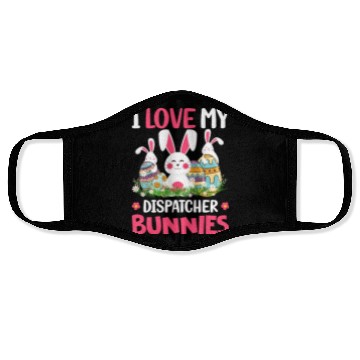 Discover I Love My Dispatcher Bunnies Easter Day Funny Face Masks