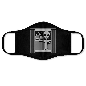 Discover window ufo alien night Face Masks