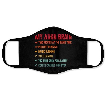 Discover My Brain on ADHD And Autism Neurodiversity Face Masks