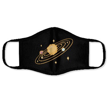 Discover solar system with sparkles doodle Face Masks