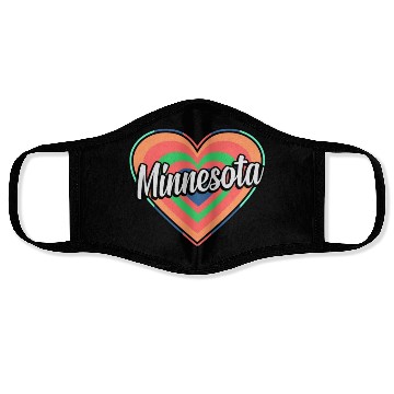 Discover Minnesota Colorful Heart Gift Face Masks