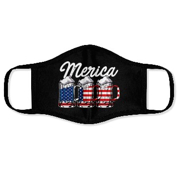 Discover Beer USA Flag Merica Face Masks