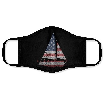 Discover Distressed Stars Stripes Sailboat Sailing Adventur Face Masks