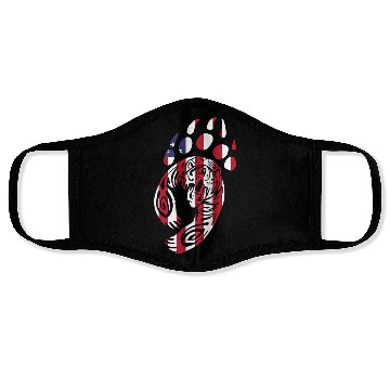 Discover Bear Paw America USA Flag Merica US Stars Stripes Face Masks