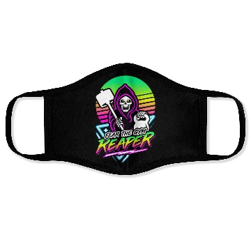 Discover Fear The Gym Reaper Fitness Retro Neon Synthwave Face Masks