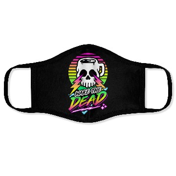 Discover Wake The Dead (Skull Mug) Retro Neon Synthwave 80s Face Masks