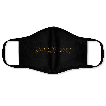 Discover planets and stars pattern flat Face Masks