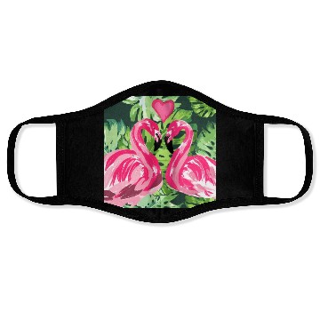 Discover Pink Flamingo Love Face Masks