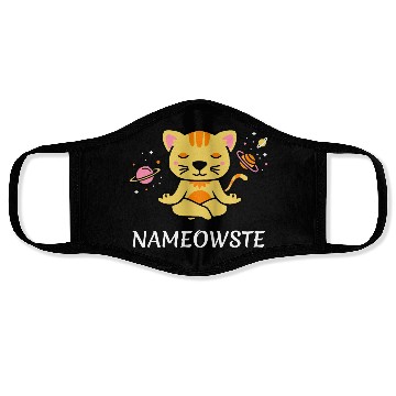 Discover zen yoga cat space meditation sport training Face Masks
