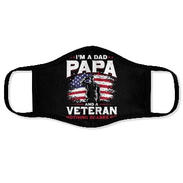 Discover Dad Papa US Veteran Patriotic Father Soldier Face Masks
