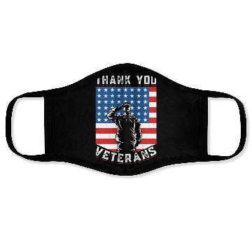 Discover Veterans Day Patriotic Soldiers American Flag US Face Masks