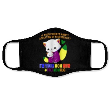 Discover Free Mom Hugs Proud Mama Cat and Kitten Pride Face Masks