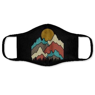 Discover Mountains Landscape Outdoor Mountaineering Face Masks