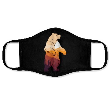 Discover Mountain Silhouette Bear Wilderness Camping Face Masks