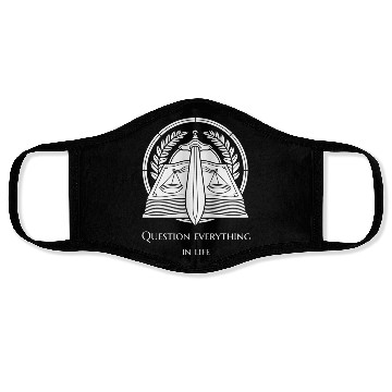 Discover Question Everything In Life Justice Sword Face Masks