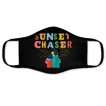 Discover Sunset chaser romantic view Face Masks