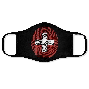 Discover Switzerland flag fingerprint Face Masks