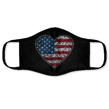 Discover US Patriotic Heart with US FLAG 4th of july Face Masks