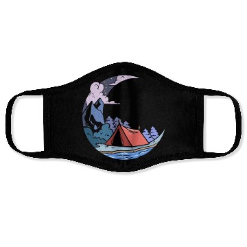 Discover Camper Campsite Moon Camp Camping Face Masks