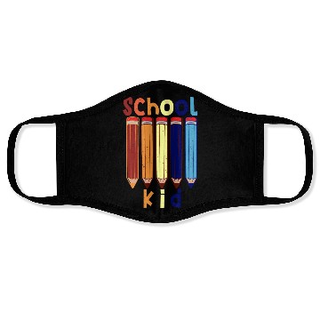 Discover Funny School kid school start Face Masks