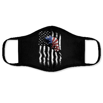 Discover US Flag Patriotic American Chameleon in Stars Face Masks
