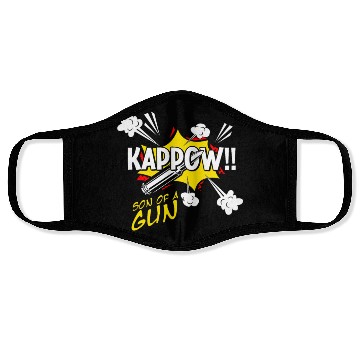Discover Kappow Bullets Gun Explosion Big bang Aesthetic Face Masks