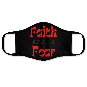 Discover Faith over Fear Typography Face Masks