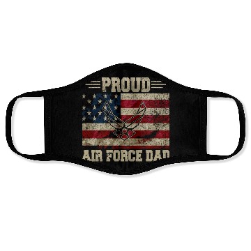 Discover Proud Air Force Dad Veteran Us Flag Face Masks