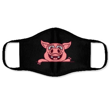 Discover barn pig waving friendly Face Masks