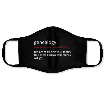 Discover Funny Genealogy Genealogist Face Masks