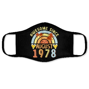 Discover August 1978 Retro Face Masks
