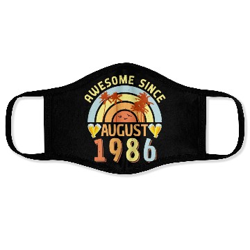 Discover 1986 Born In August Face Masks