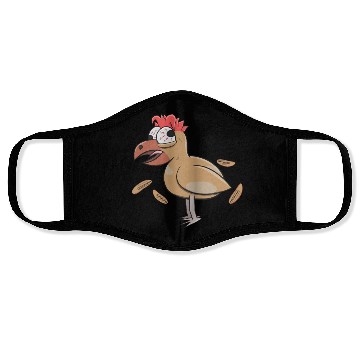 Discover Crazy Shocked Farm Chicken Funny Cartoon White Face Masks