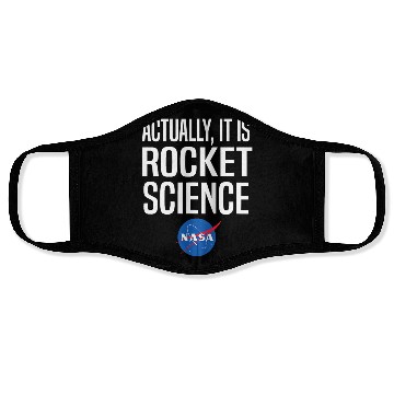 Discover Actually It Is Rocket Science Graphic Face Masks NASA
