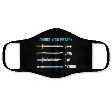 Discover Python Choose Your Weapon Funny Computer Science Face Masks